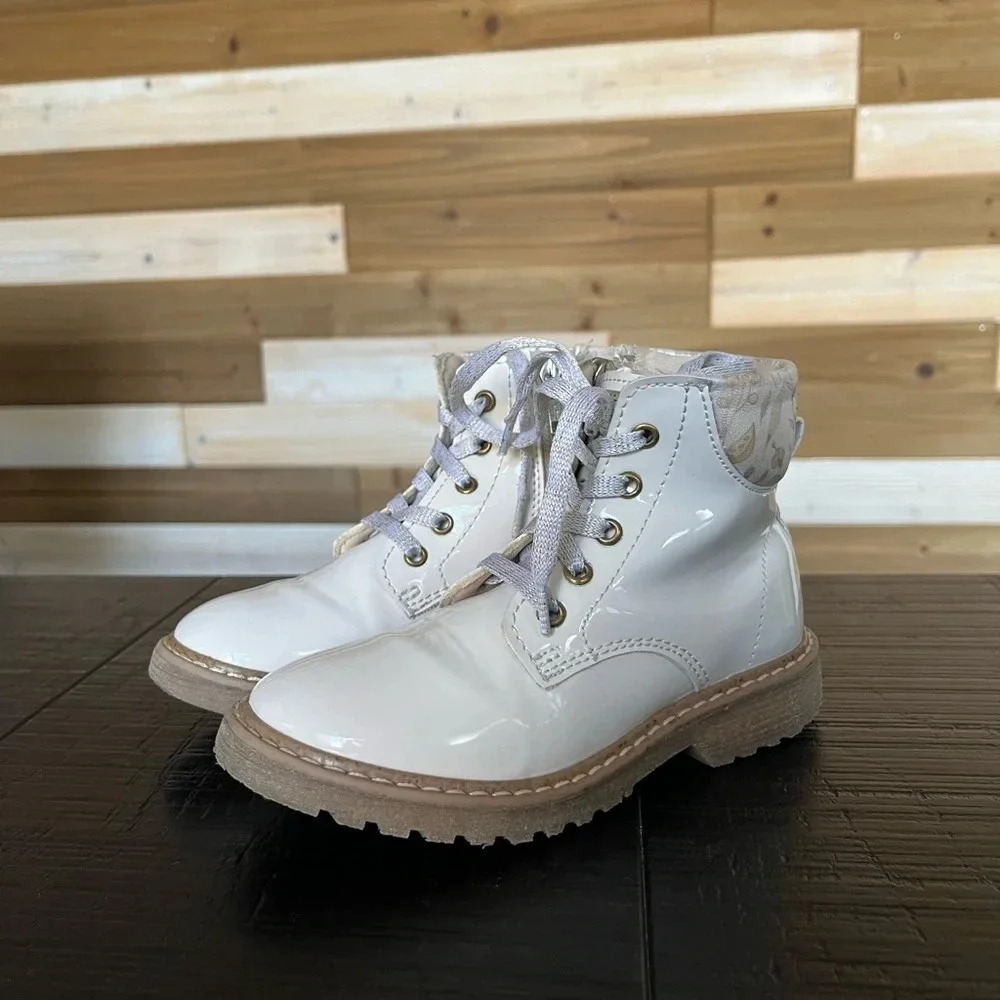 BOSI Floral Girls lace up boots Fall SZ 10